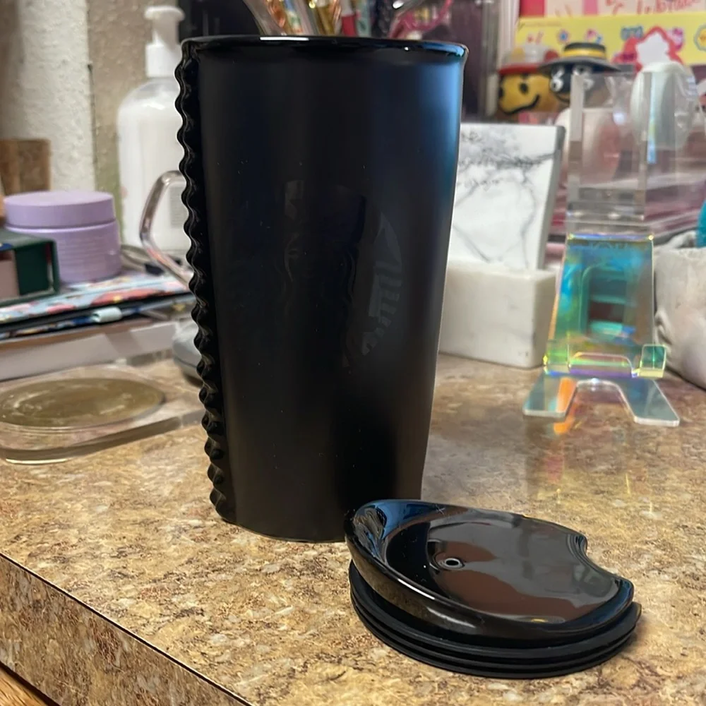 Starbucks Matte Black Studded Ceramic Tumbler- Dot Collection 2015